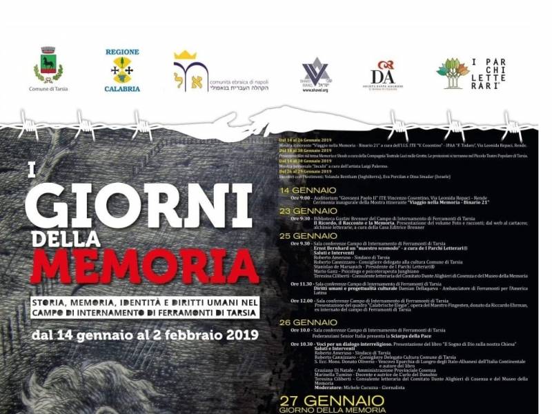 Parco: I GIORNI DELLA MEMORIA 2019 a Ferramonti di Tarsia