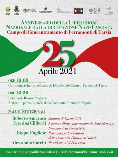 Parco: 25 Aprile Anniversario della Liberazione a Ferramonti di Tarsia