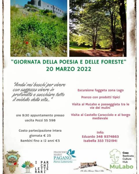 Parco: Giornata della Poesia e delle Foreste con Mario Pagano a Brienza