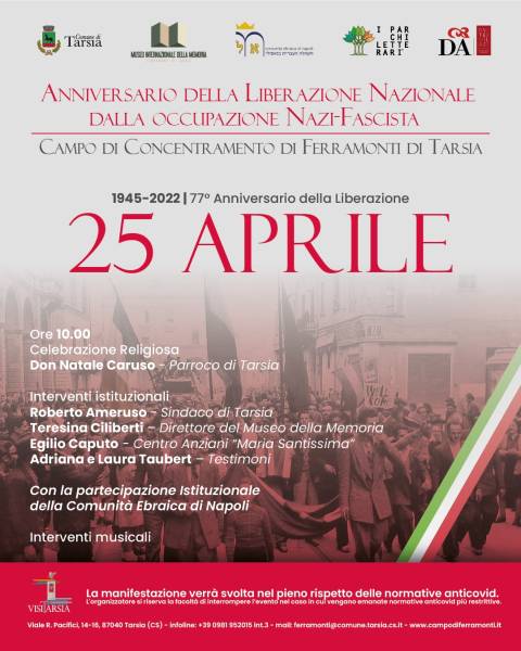 Parco: 25 Aprile 2022.  77° Anniversario della Liberazione a Ferramonti di Tarsia