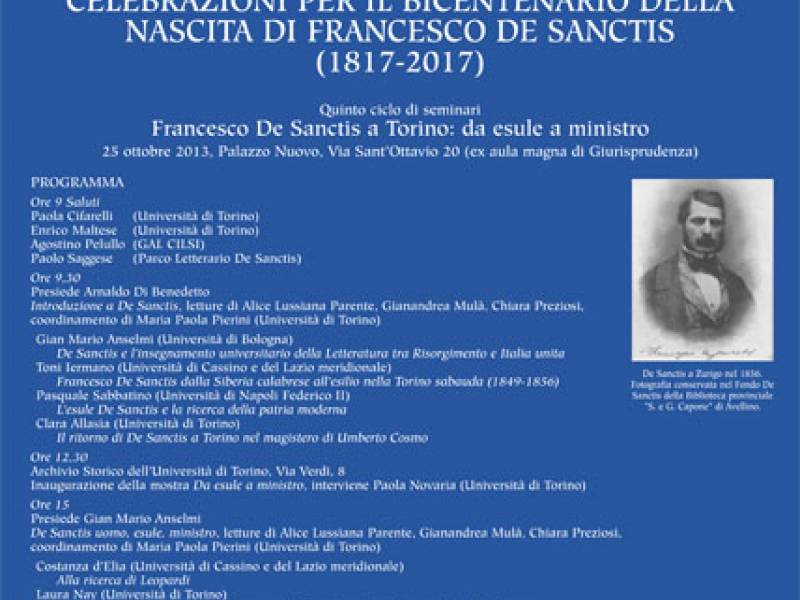 Parco: Celebrazioni per il bicentenario della nascita di Francesco De Sanctis (1817-2017)