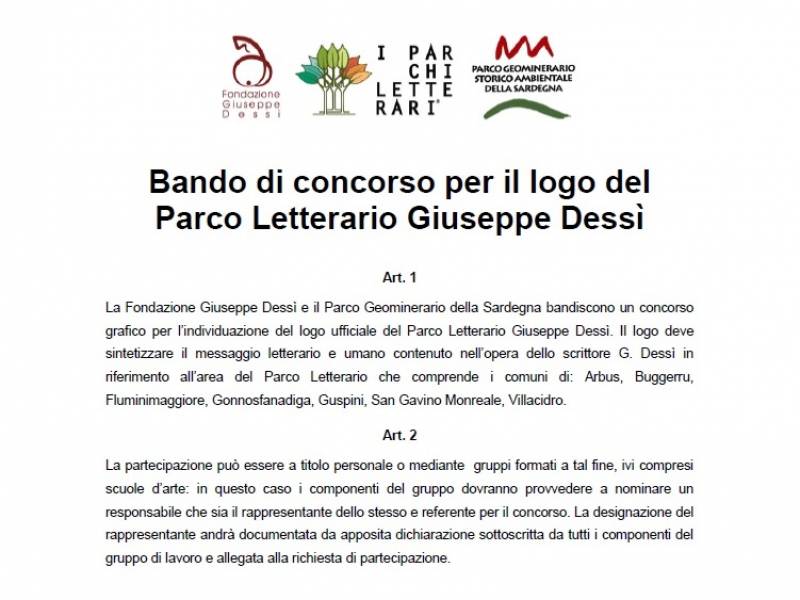 Bando di concorso per il logo del Parco Letterario Giuseppe Dessì
