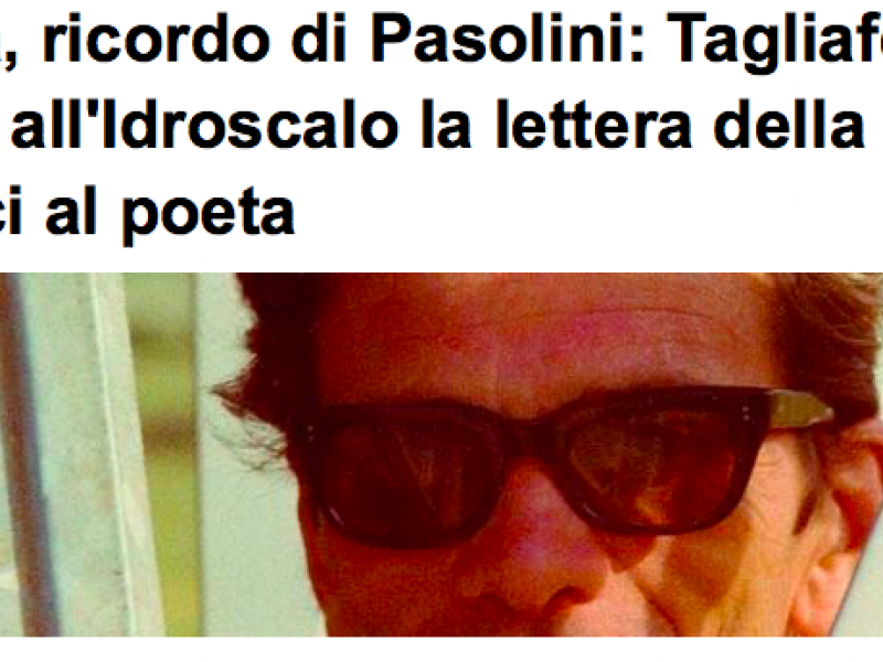 Roma, ricordo di Pasolini: Tagliaferro legge all'Idroscalo la lettera della Fallaci al poeta
