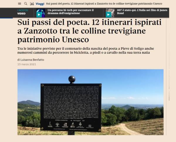 Sui passi del poeta. 12 itinerari ispirati a Zanzotto tra le colline trevigiane patrimonio Unesco