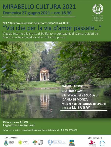 Parco:  “Voi che per la via d’amor passate…” . Dante e Beatrice nei Giardini reali di Monza