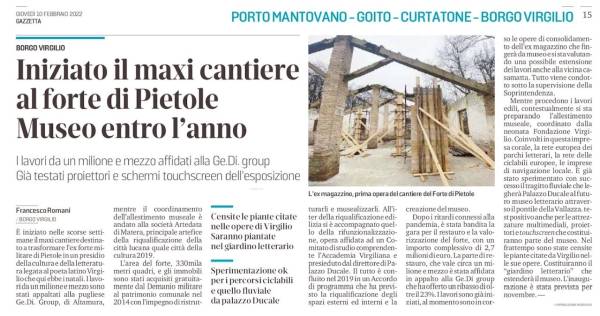 Iniziato il maxi cantiere al forte di Pietole: museo entro l’anno