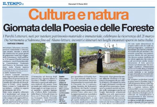 Cultura e natura. Giornata della poesia e delle foreste nei Parchi Letterari