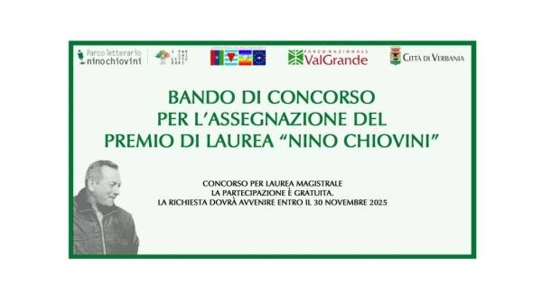 Parco: Bando di concorso per l'assegnazione del premio di laurea Nino Chiovini
