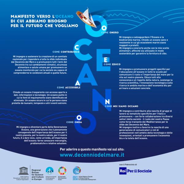 Foto 2021 – 2030: Decennio delle Nazioni Unite delle Scienze del Mare per lo Sviluppo Sostenibile 2